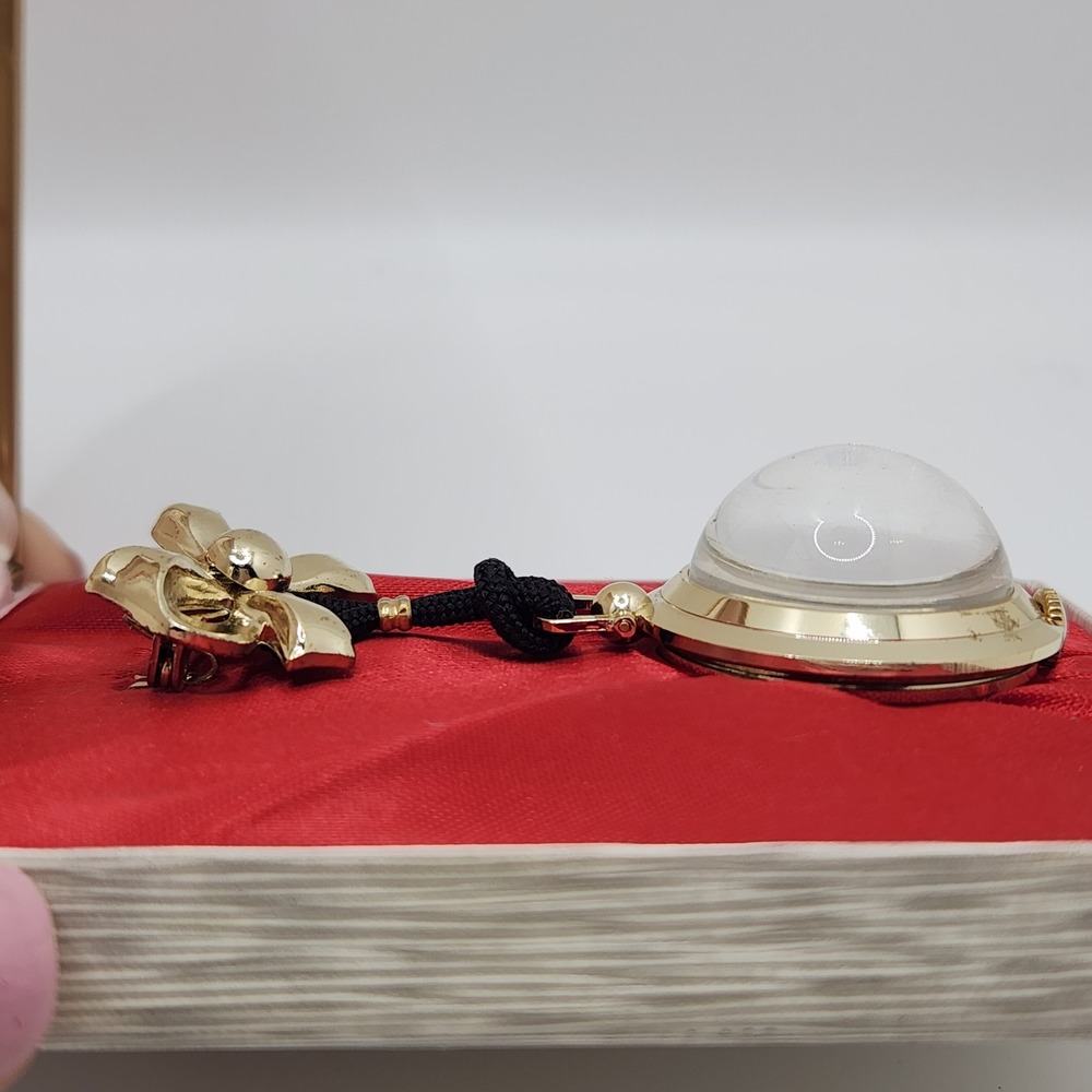 Vintage Westclox Lapel Watch Bow Pin Pocket‎ Pendant Necklace Purse Boxed READ - Picture 2 of 8